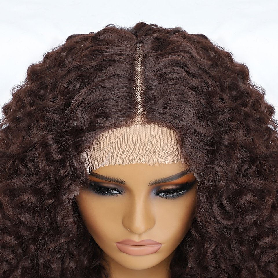 Wholesale Blonde Water Deep Waves And Wigs Afro Kinky Curly Synthetic Braiding Wigs For Black Women Glueless Hd Lace Front WIgs