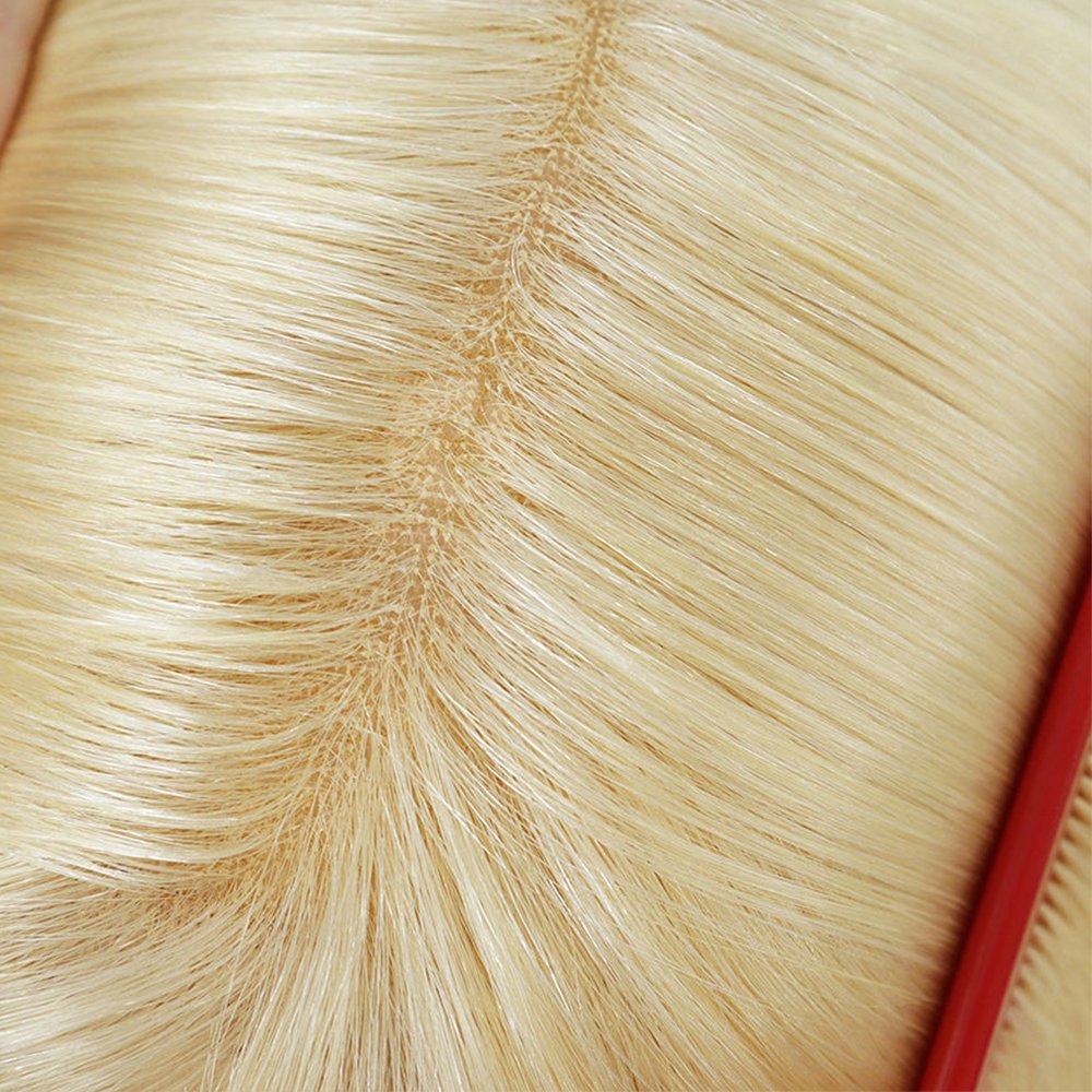 Anti-slip Soft Silicone Base Cap Medical Wig 18 Inches Long Blonde 100 Chinese Remy Human Hair Medical Grade Toupee Wig