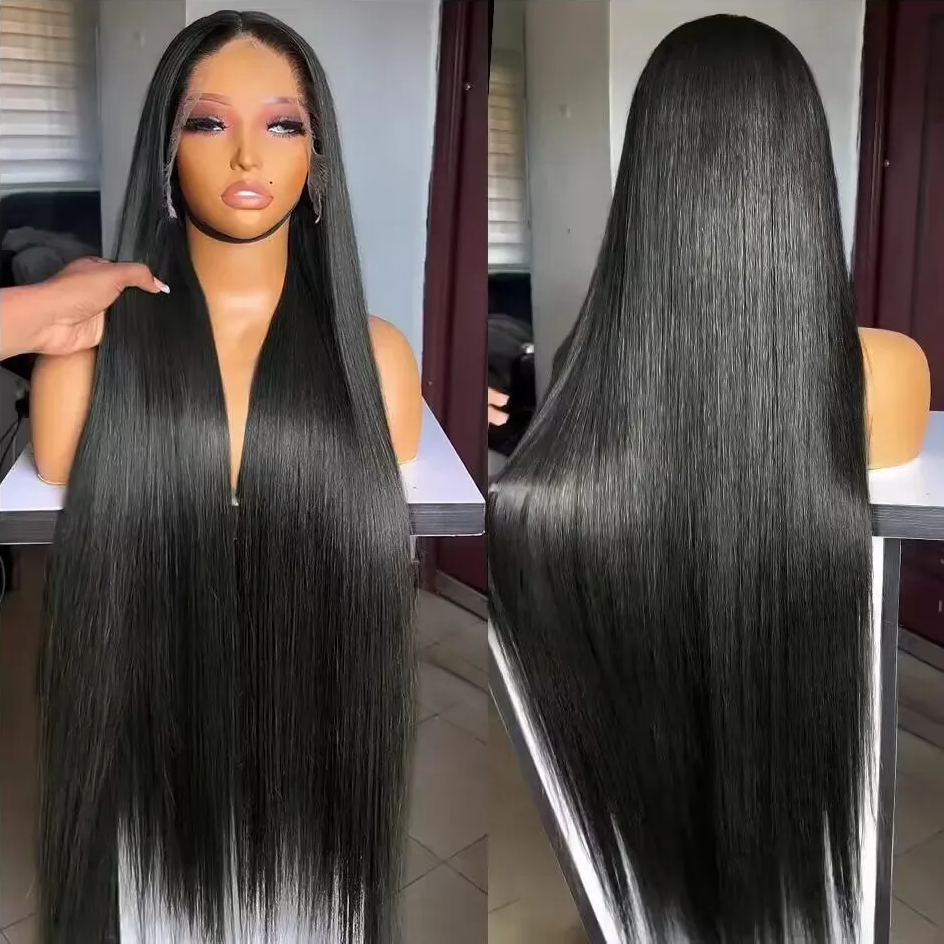 Cheap 180% Density Swiss 13x4 Lace Front Wig 100% Natural Virgin Silky Straight Human Hair Lace Frontal Wigs For Black Women