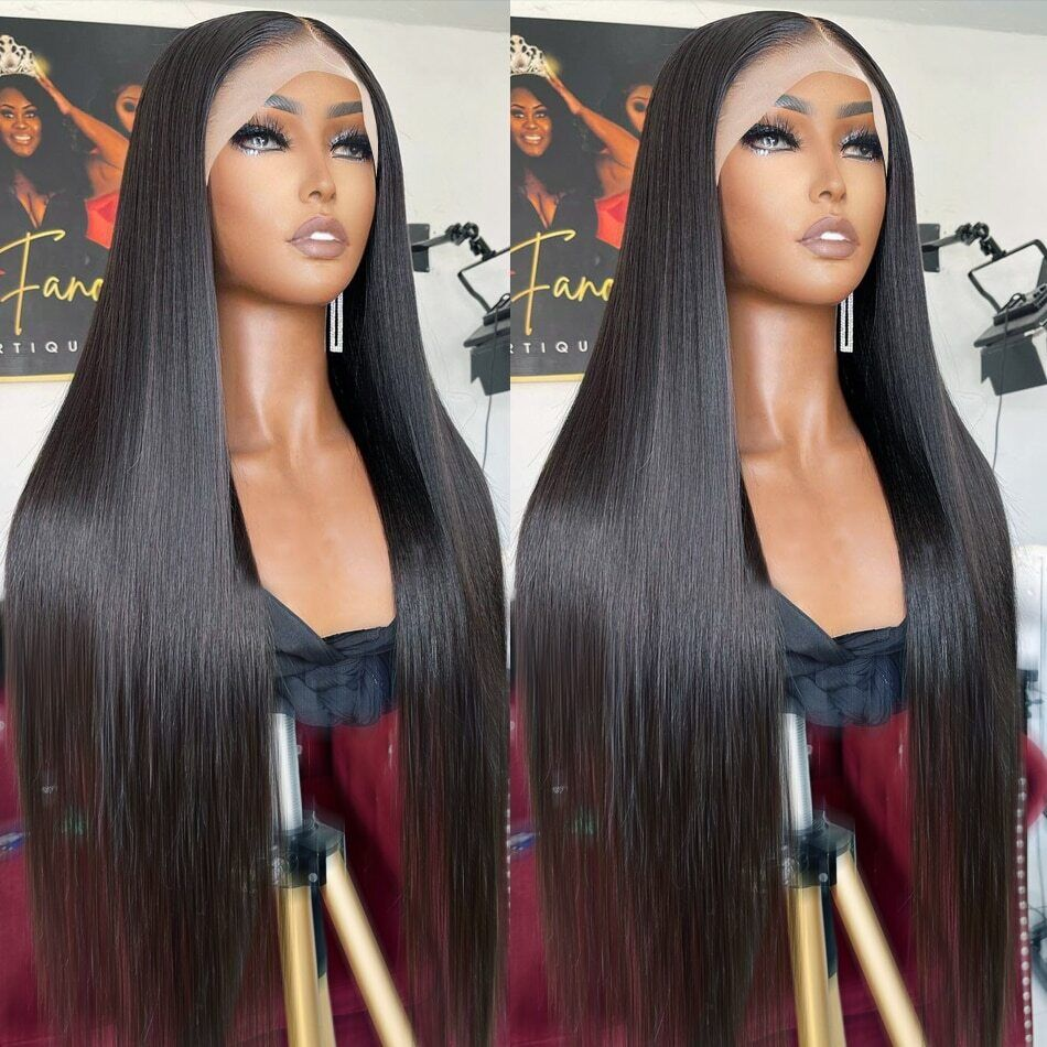 Cheap 180% Density Swiss 13x4 Lace Front Wig 100% Natural Virgin Silky Straight Human Hair Lace Frontal Wigs For Black Women