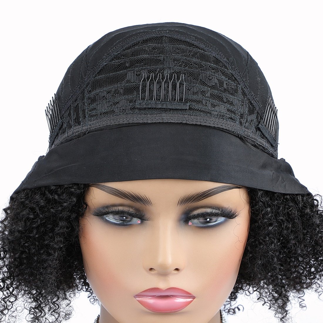 150% Density Peruvian Kinky Curly Head Band Human Hair Wigs 10"~40" Available Factory Headband Human Hair Wigs for Black Women