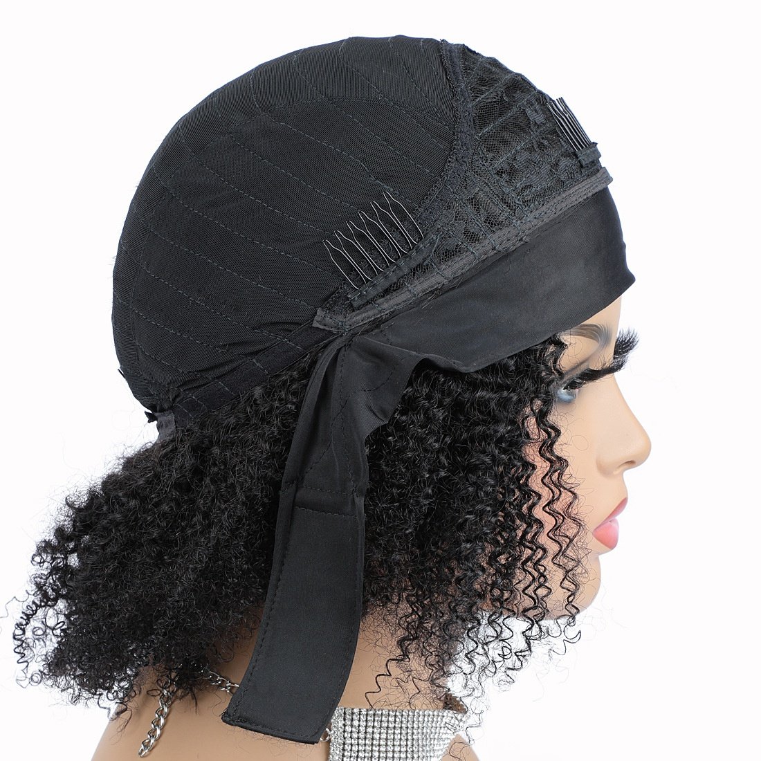 150% Density Peruvian Kinky Curly Head Band Human Hair Wigs 10"~40" Available Factory Headband Human Hair Wigs for Black Women