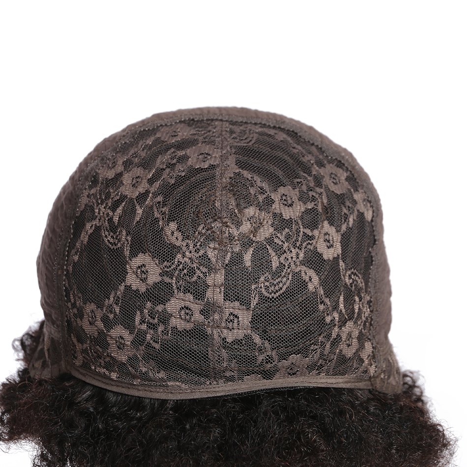 Wholesale Short Afro Curl Pixie Cut Curly Wig Machine Made Wigs Short Natural Color Human Hair Wigs for Black Women
