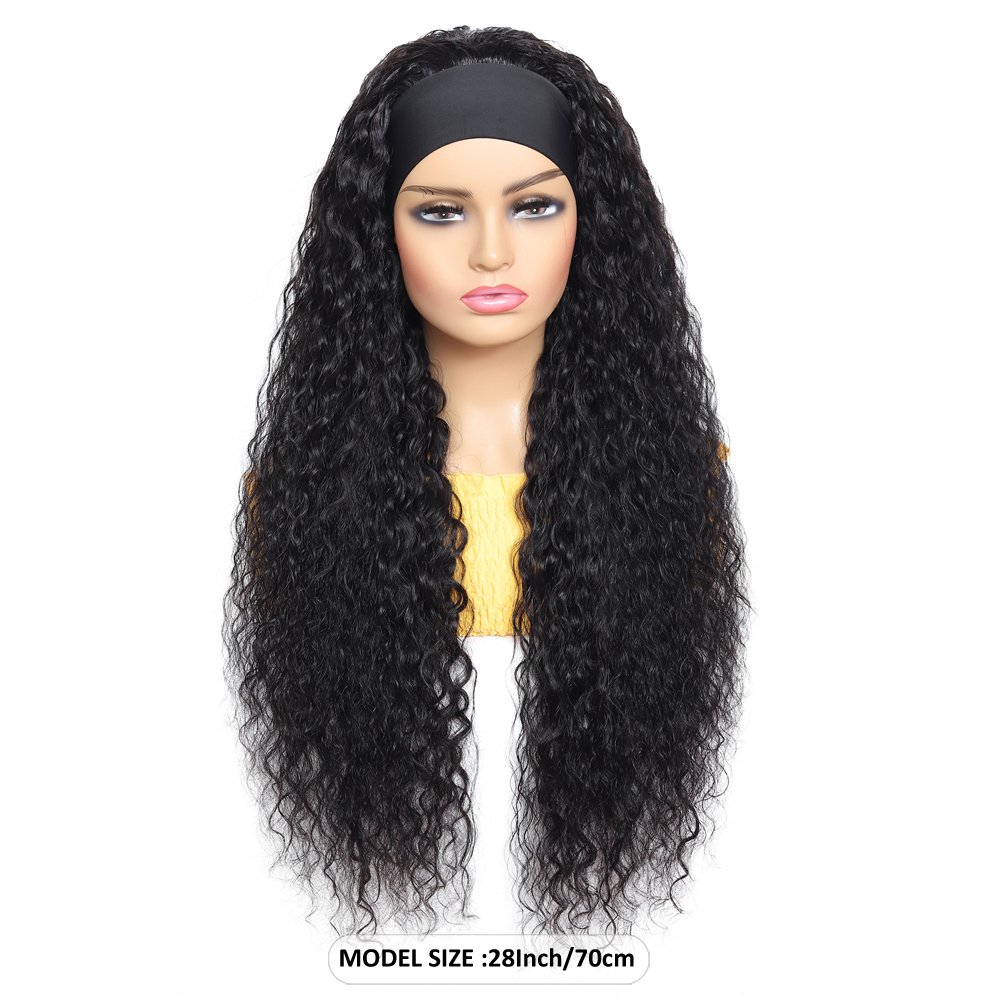 Headband Wigs Human Hair Water Wave Wigs Human Hair Ready To Wear Water Curly Wigs Human Hair