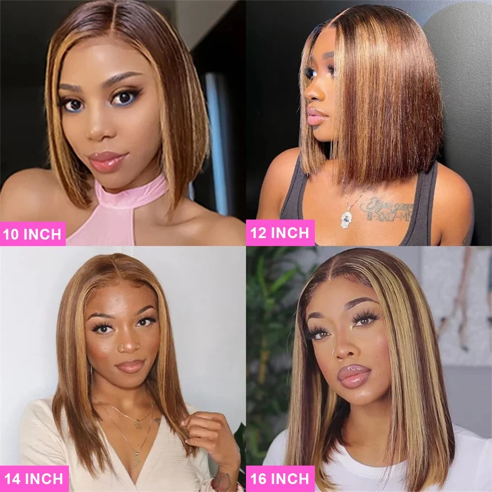 13x4 613 Blonde Bob Hair Human Hair Lace Frontal Wig Brazilian Straight Wig colorful Human Hair Wig for Women