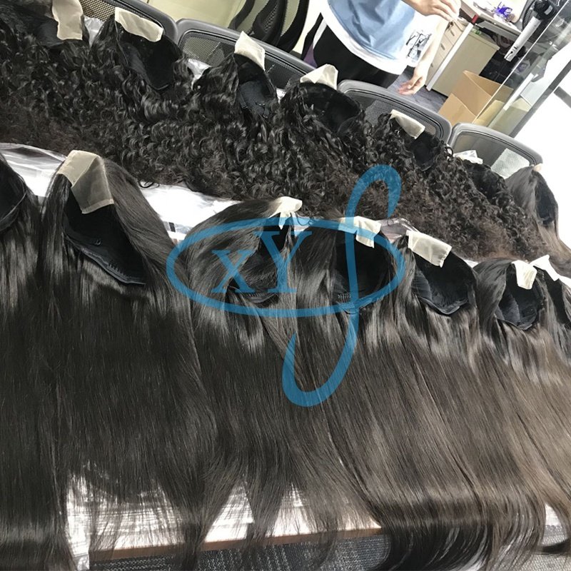XYS Transparent Lace Human Hair Wigs, Pixie Cut Short Long Hair Wig, 10- 40 Inch Human Hair Lace Front Wig