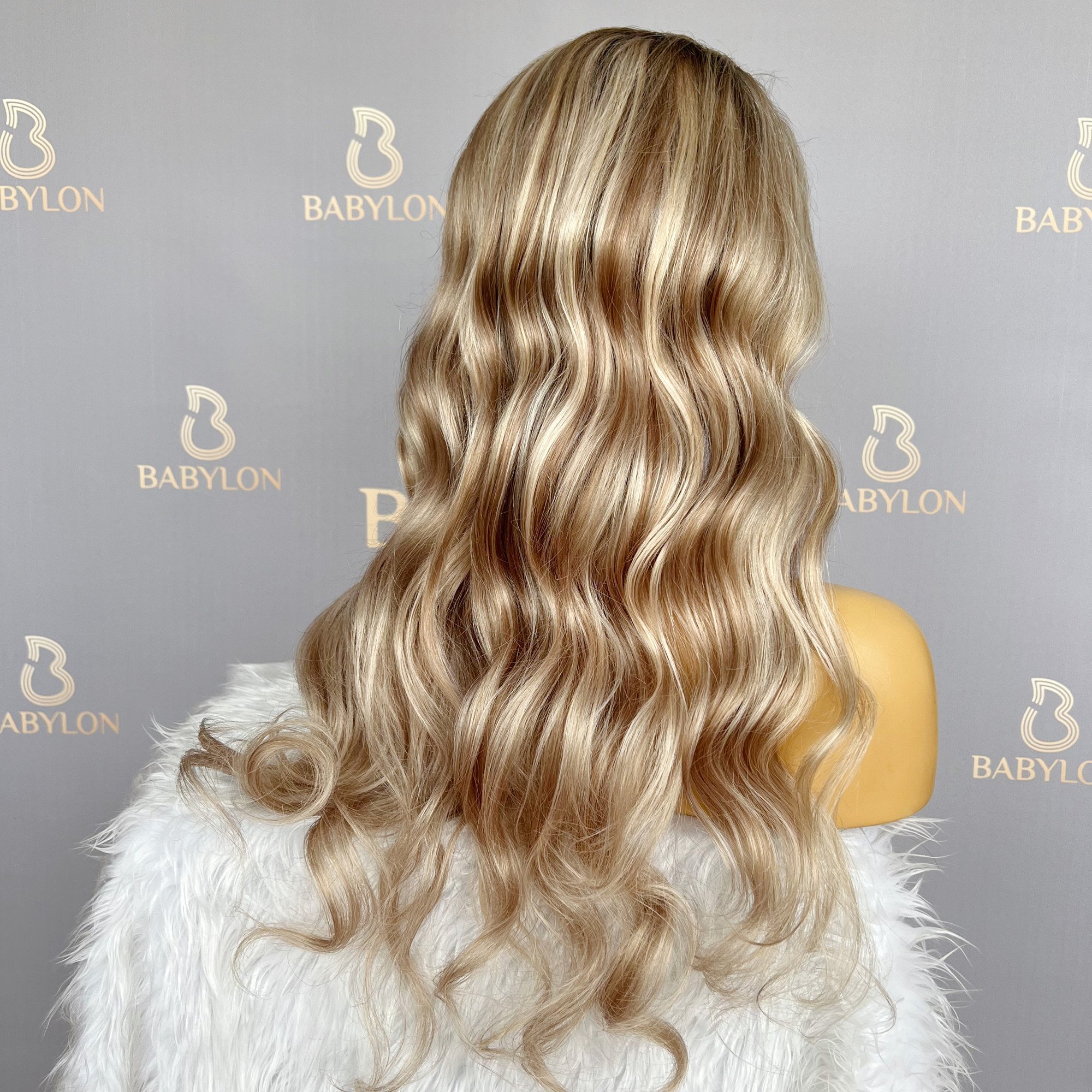 Body Wave Blonde Ombre Color Human Hair Wigs High Density Double Drawn Lace Top Babylon Hair Special Customize Wig
