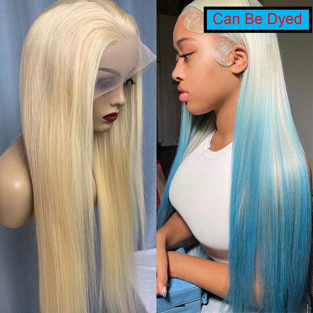 Virgin Human Hair Wig Lace Frontal Wigs Closure Wigs 613 Color HD Transparent Lace 13x4 Frontal Straight Blonde