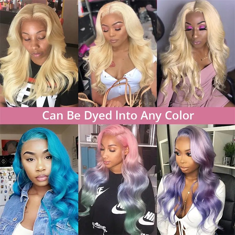 Virgin Human Hair Wig Lace Frontal Wigs Closure Wigs 613 Color HD Transparent Lace 13x4 Frontal Straight Blonde