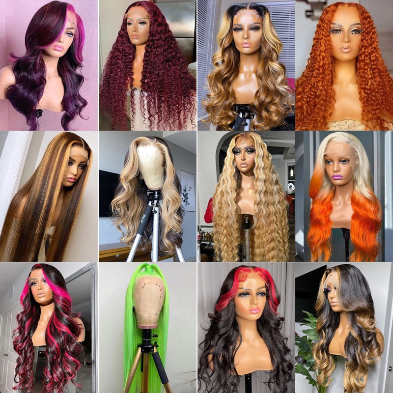 Raw unprocessed Burmese virgin hair, HD lace full frontal wig Glueless Cuticle Aligned 100% human hair deep wave wigs for women