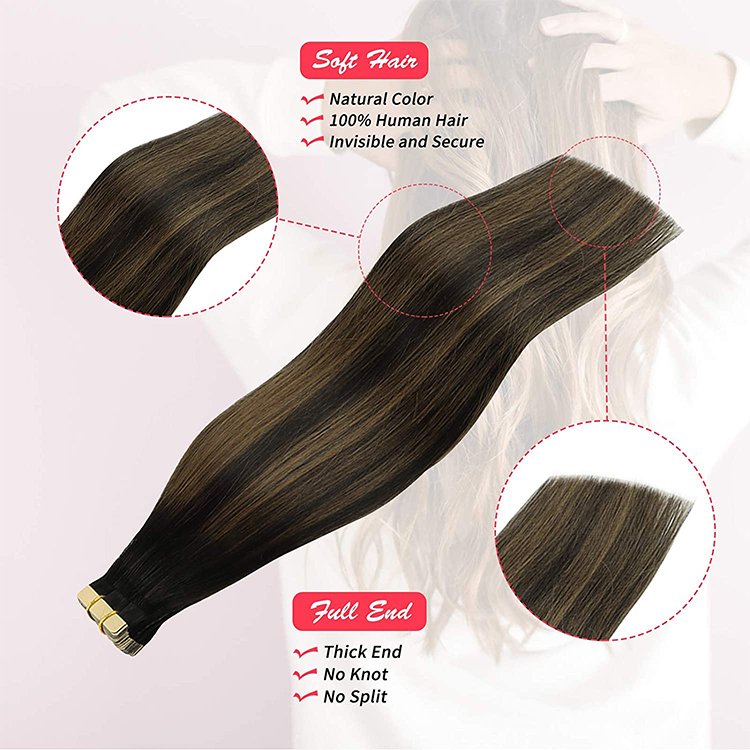 Wholesale Double Drawn Remy Skin Weft Tape In Hair Extensions 100% Human Cuticle Hair Tape Hair Extensions