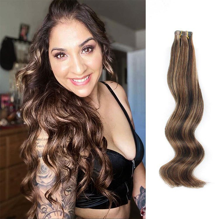 Wholesale Double Drawn Remy Skin Weft Tape In Hair Extensions 100% Human Cuticle Hair Tape Hair Extensions