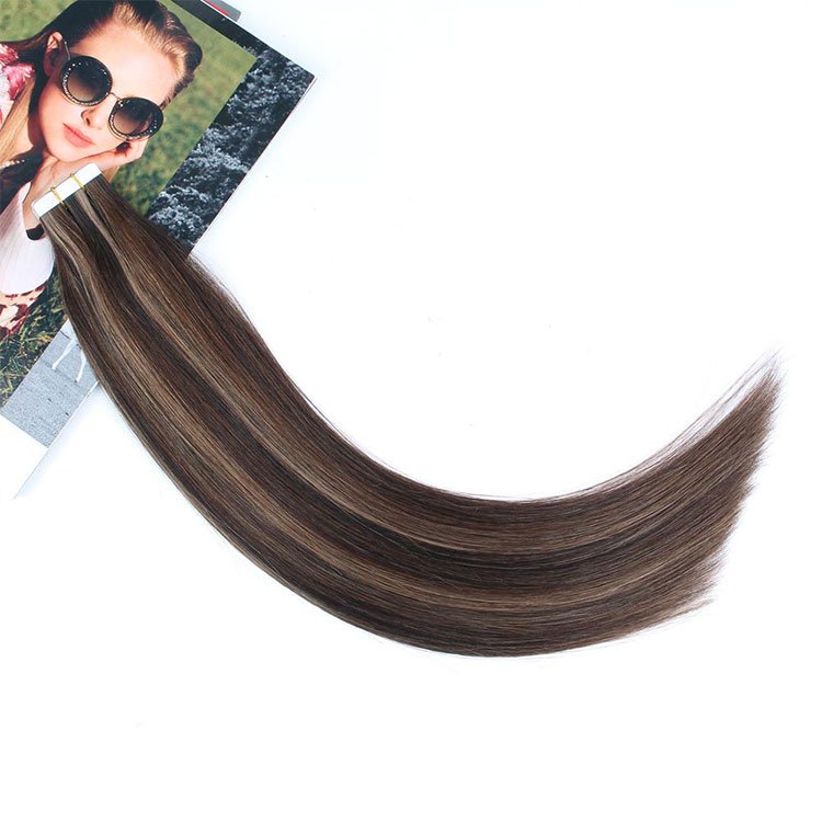 Wholesale Double Drawn Remy Skin Weft Tape In Hair Extensions 100% Human Cuticle Hair Tape Hair Extensions