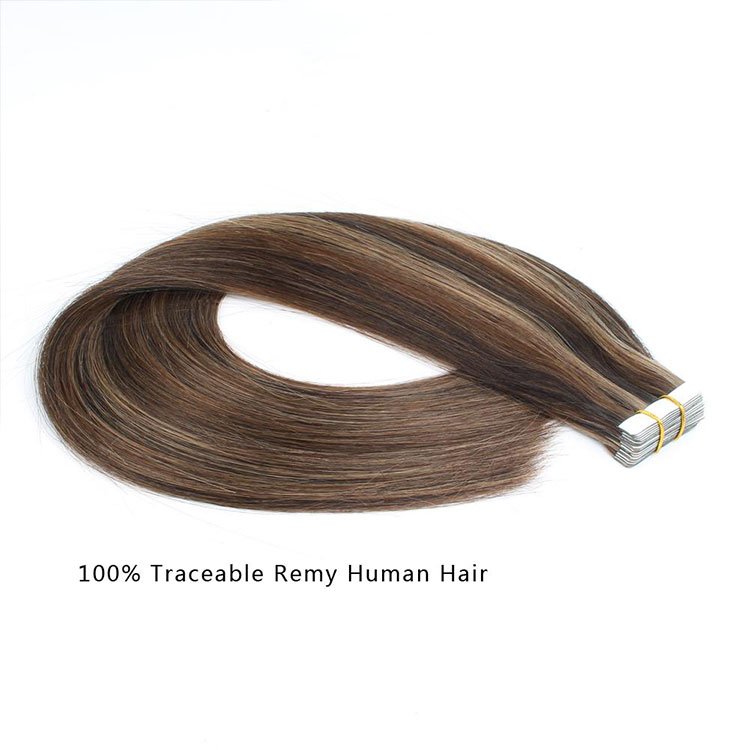 Wholesale Double Drawn Remy Skin Weft Tape In Hair Extensions 100% Human Cuticle Hair Tape Hair Extensions