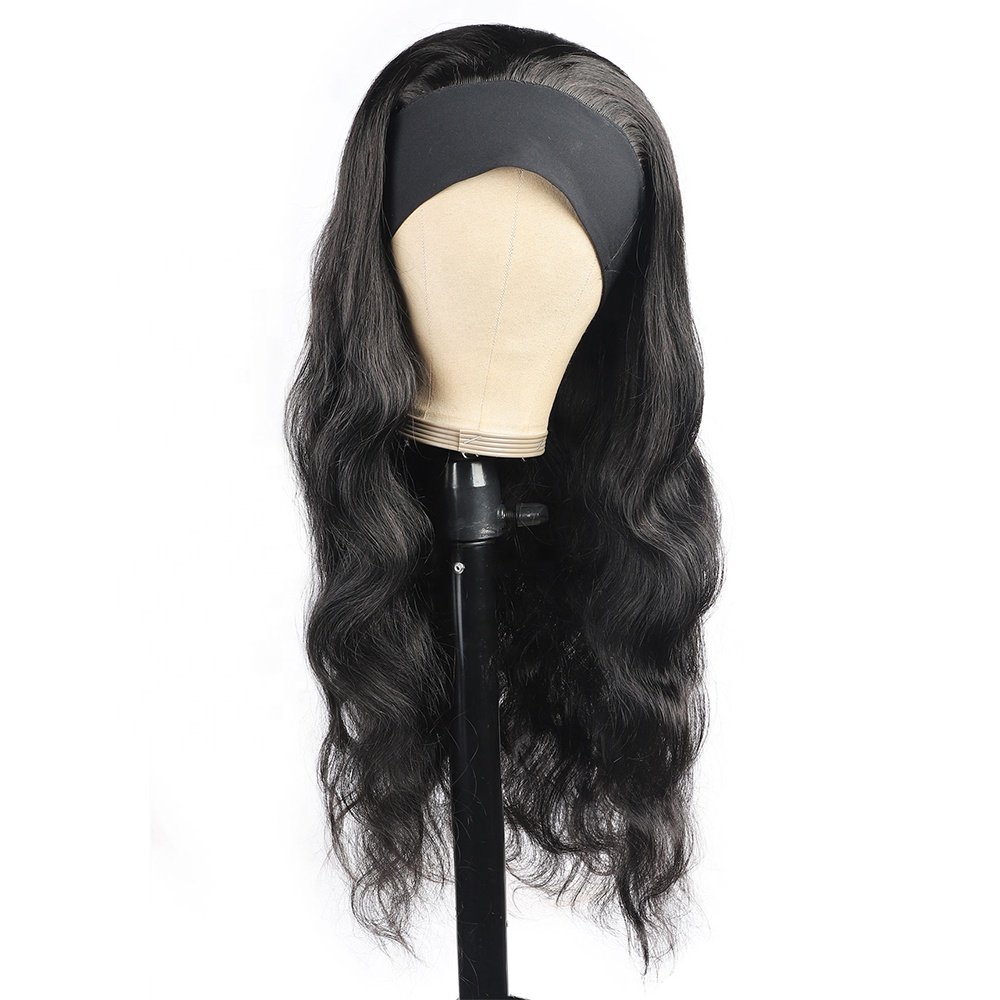 Wholesale Short Afro Kinky Curly Human Hair Headband Wig Brazilian Virgin Natural Wigs with Headbands for Black Women