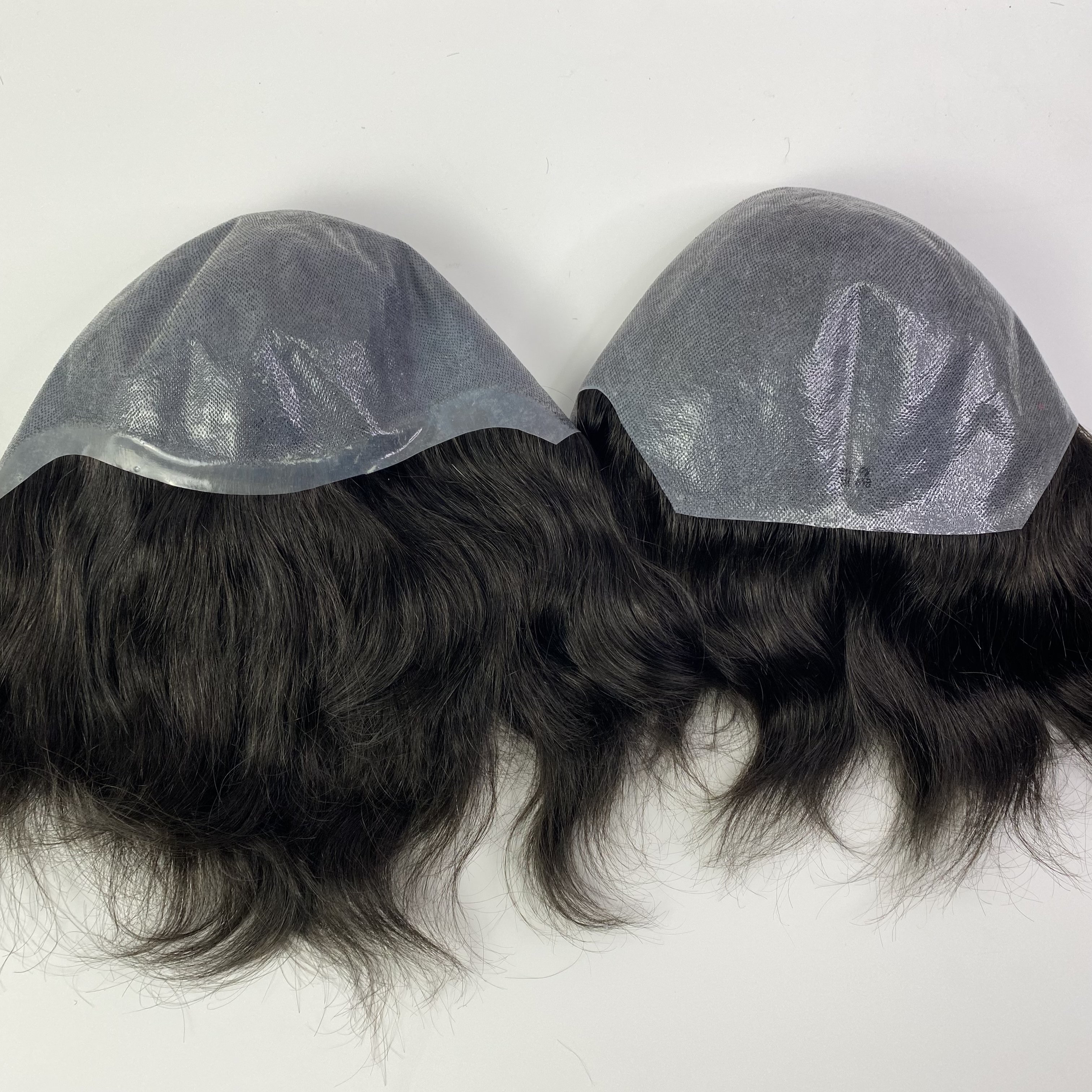 Wholesale 100% Human Hair Remy Hair Man Wig Hair Replacement System Thin Skin Systems