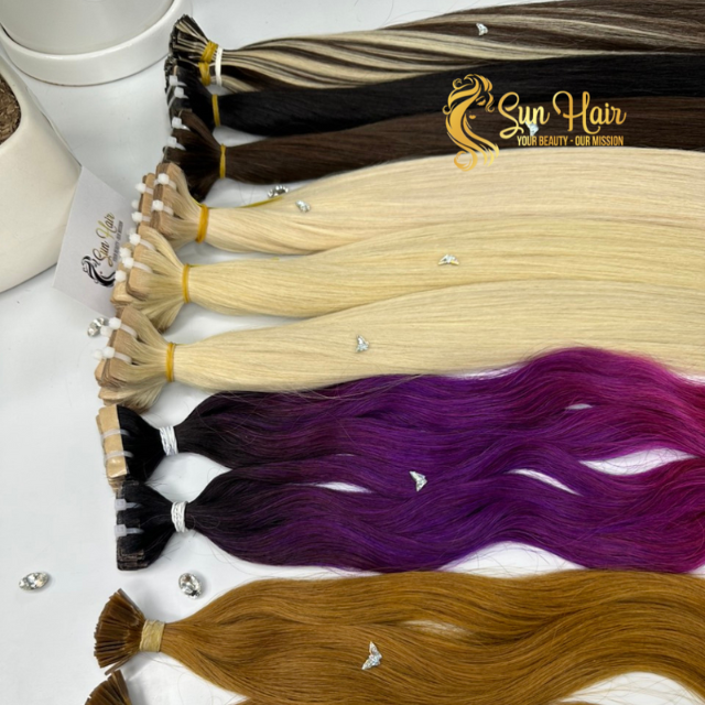 Wholesale Hot Trending Natural Straight Cutilcle Aligned Invisible Tape In Hair 100% Human Hair Extensions