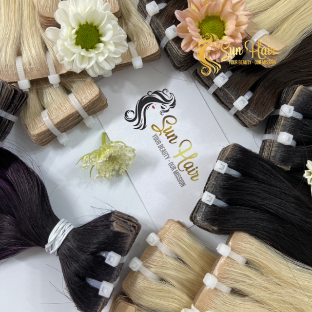 Wholesale Hot Trending Natural Straight Cutilcle Aligned Invisible Tape In Hair 100% Human Hair Extensions
