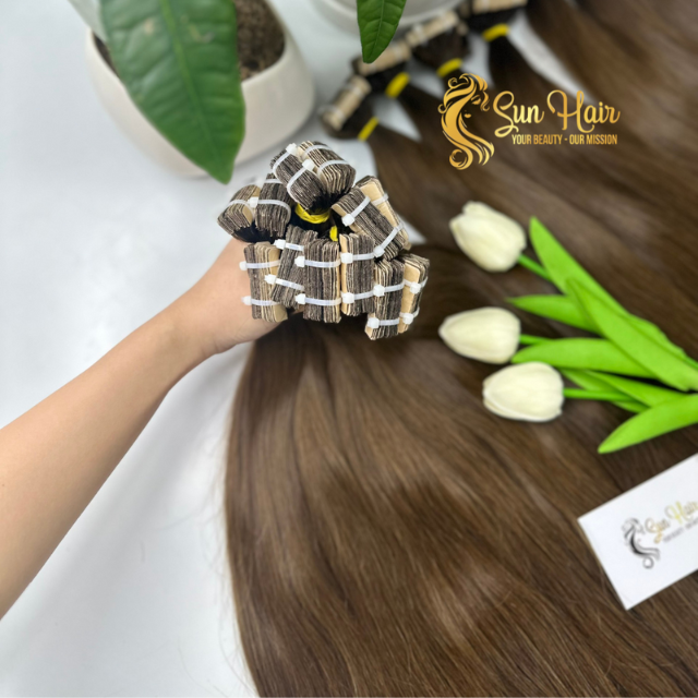 Wholesale Hot Trending Natural Straight Cutilcle Aligned Invisible Tape In Hair 100% Human Hair Extensions