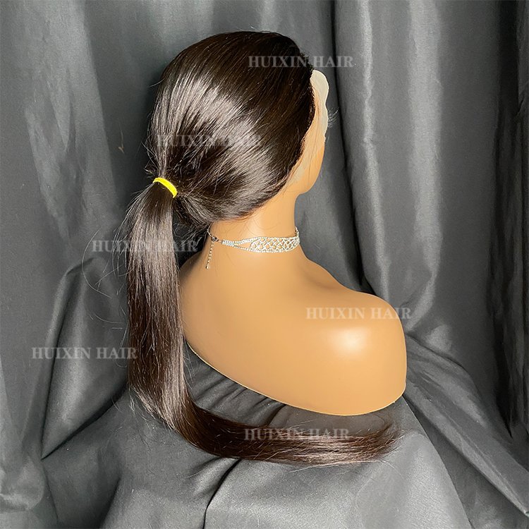 new style vendor virgin cuticle aligned Brazilian Indian human hair natural black silky straight full lace wig