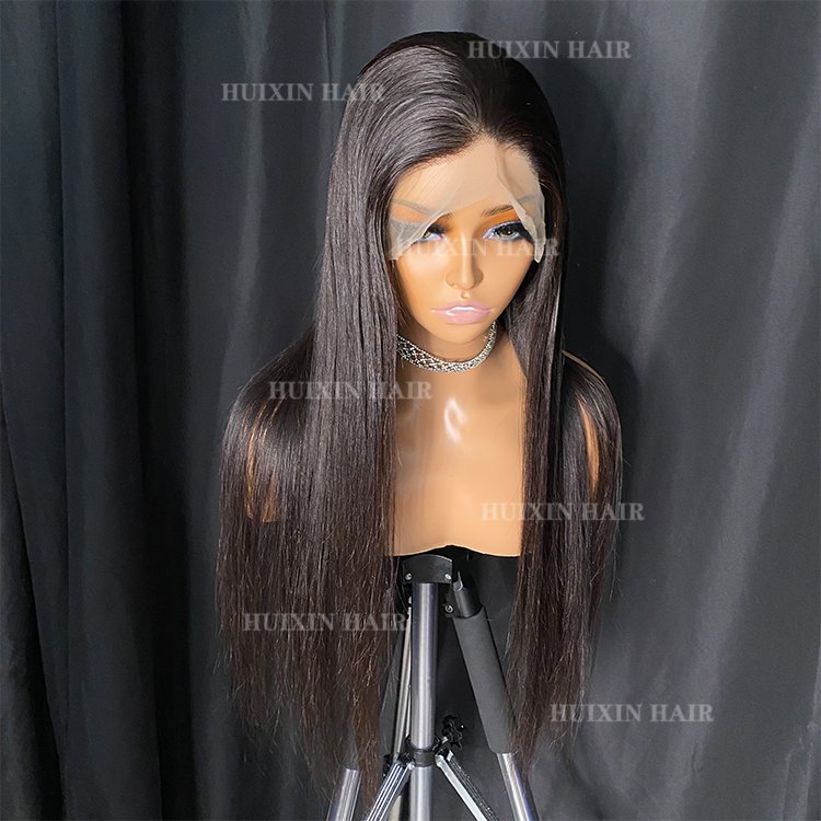 new style vendor virgin cuticle aligned Brazilian Indian human hair natural black silky straight full lace wig