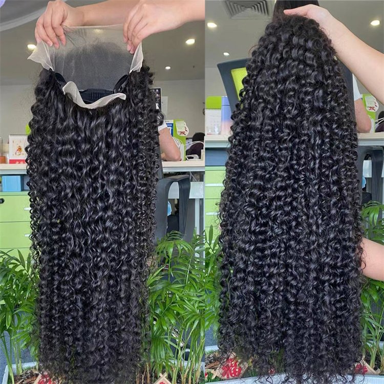 OEM 130% 150% 180% Density HD Full Lace Human Hair Wigs For Black Women Brazilian Virgin Hair Transparent Lace Front Wig Curly