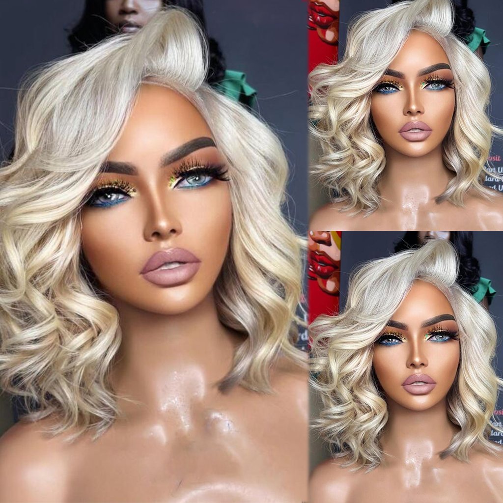 Wholesale Blonde Bob Wigs Human Hair 13x4 Transparent HD Lace Frontal Wig Brazilian Glueless Short Bob Human Hair Wigs for Women