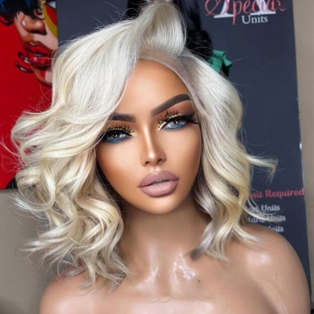 Wholesale Blonde Bob Wigs Human Hair 13x4 Transparent HD Lace Frontal Wig Brazilian Glueless Short Bob Human Hair Wigs for Women