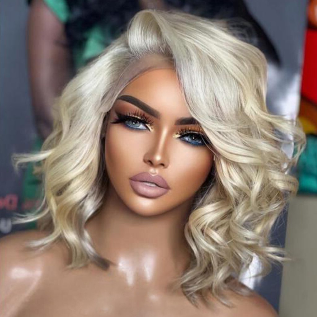 Wholesale Blonde Bob Wigs Human Hair 13x4 Transparent HD Lace Frontal Wig Brazilian Glueless Short Bob Human Hair Wigs for Women