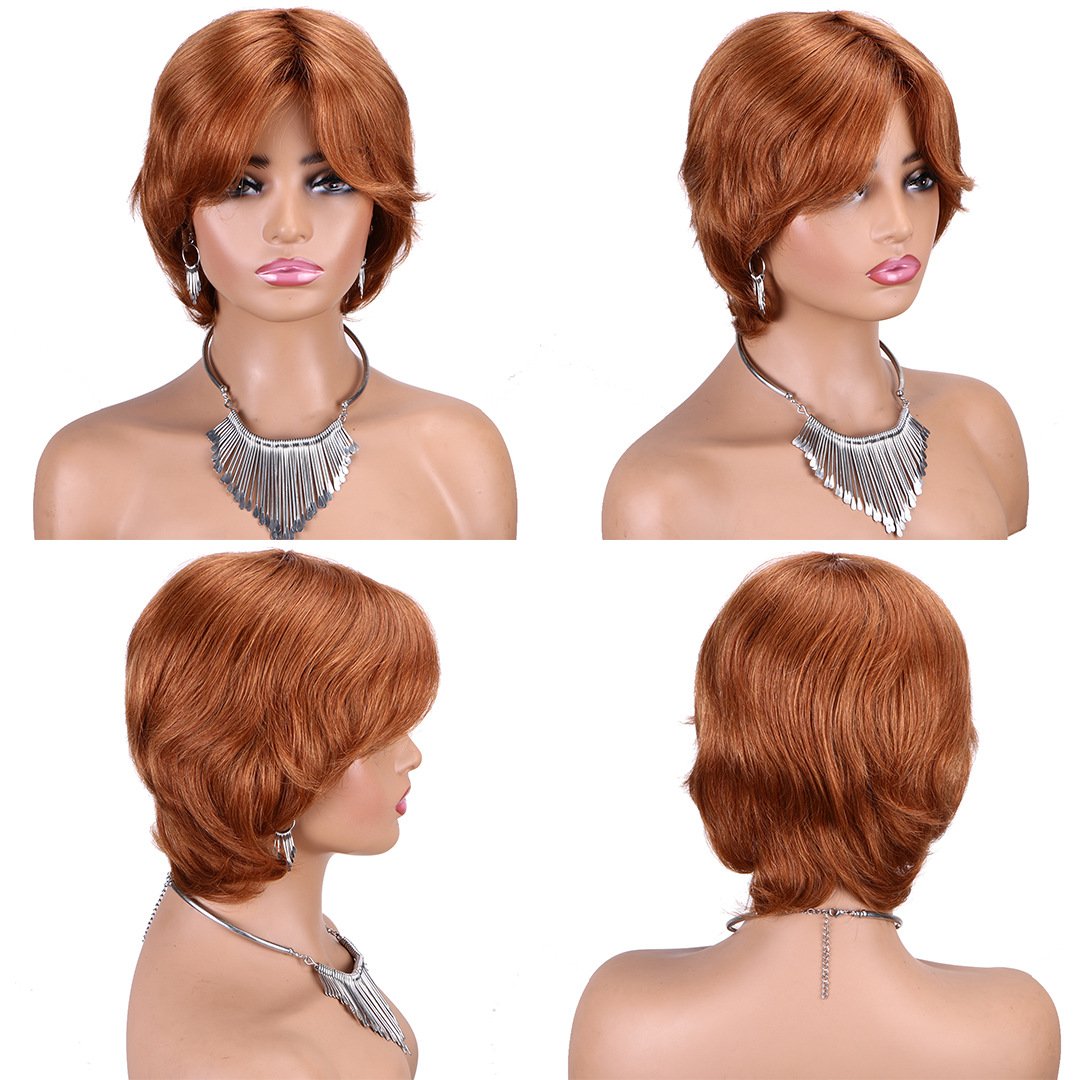 Fashionable 100% Human Hair Wigs Short Machine Made Short Bob Pixie Human Hair Wigs For Black Women Brazilian Hair