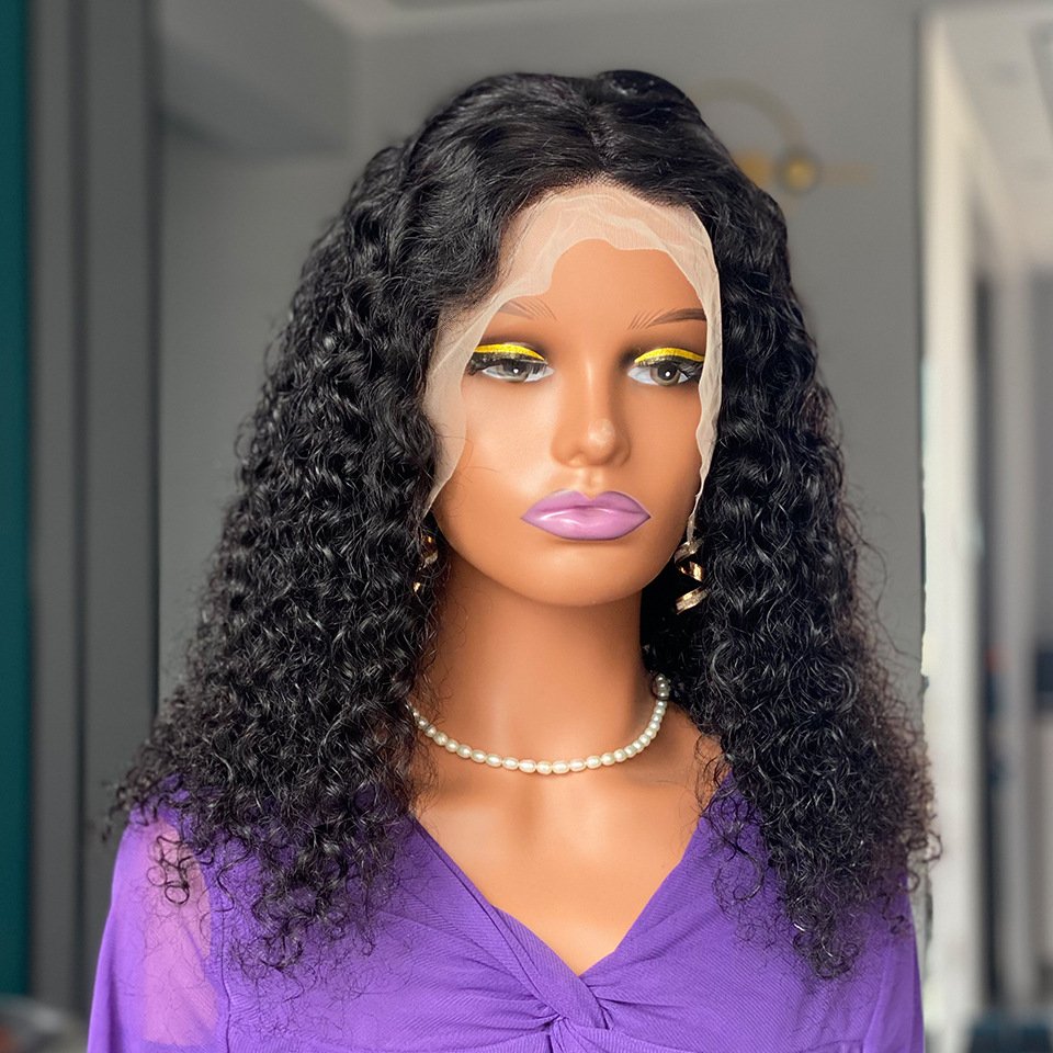200 Density 13x4 Jerry Curl Human Hair Wigs Brazilian Swiss Lace Deep Wave Curly Bob HD Lace Frontal Virgin Human Hair