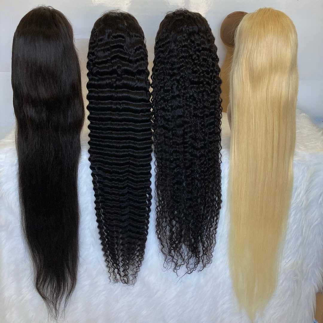 Cheap Wholesale Brazilian Straight 360 Full Lace Front Human Hair Wigs For Black Women Natural HD Transparent Lace Frontal Wigs