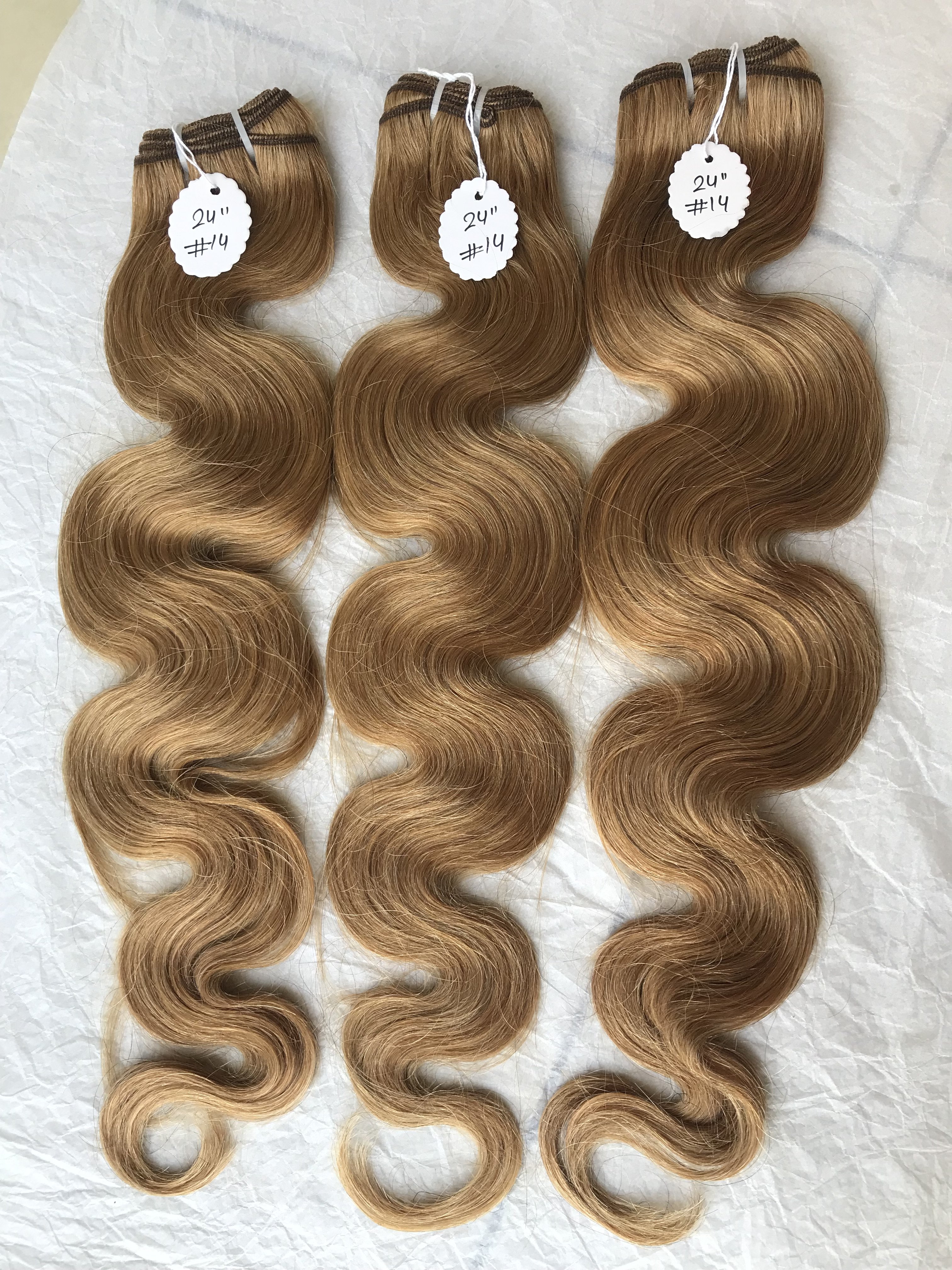 Top Quality Raw Indian Temple Virgin Unprocessed Single Donor #14 All Natural High Quality Raw Body Wave Hair Extensions Bundles