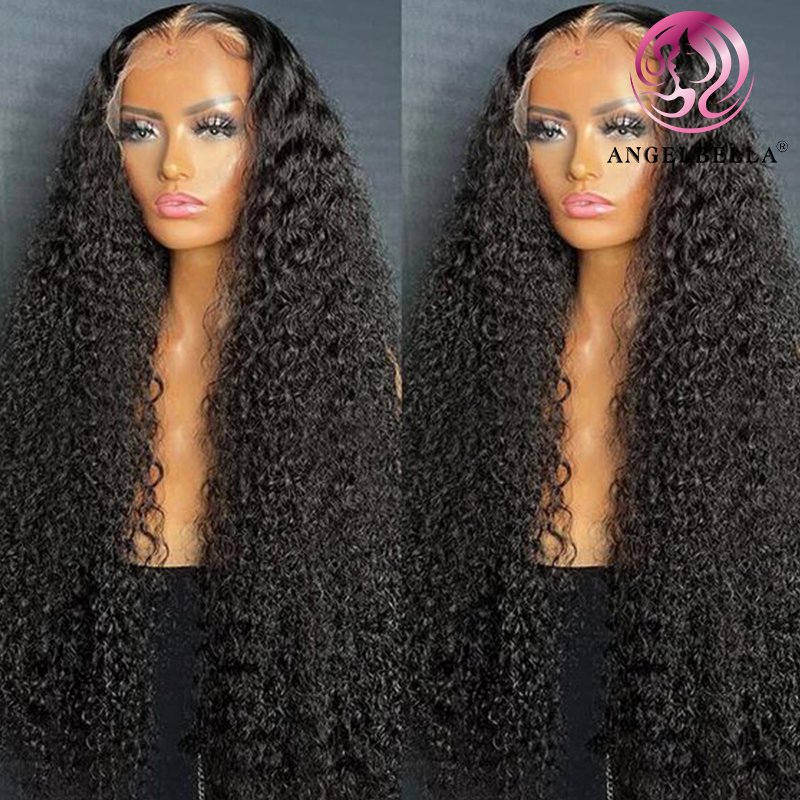 AngelBella Burmese Raw Curly Human Hair Wig Vendor Kinky Curly 13x4 Hd Lace Frontal Wig Full Lace Human Hair Wigs