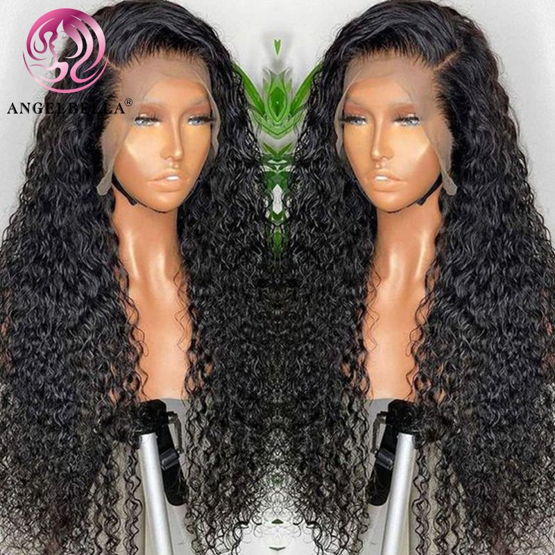 AngelBella Burmese Raw Curly Human Hair Wig Vendor Kinky Curly 13x4 Hd Lace Frontal Wig Full Lace Human Hair Wigs