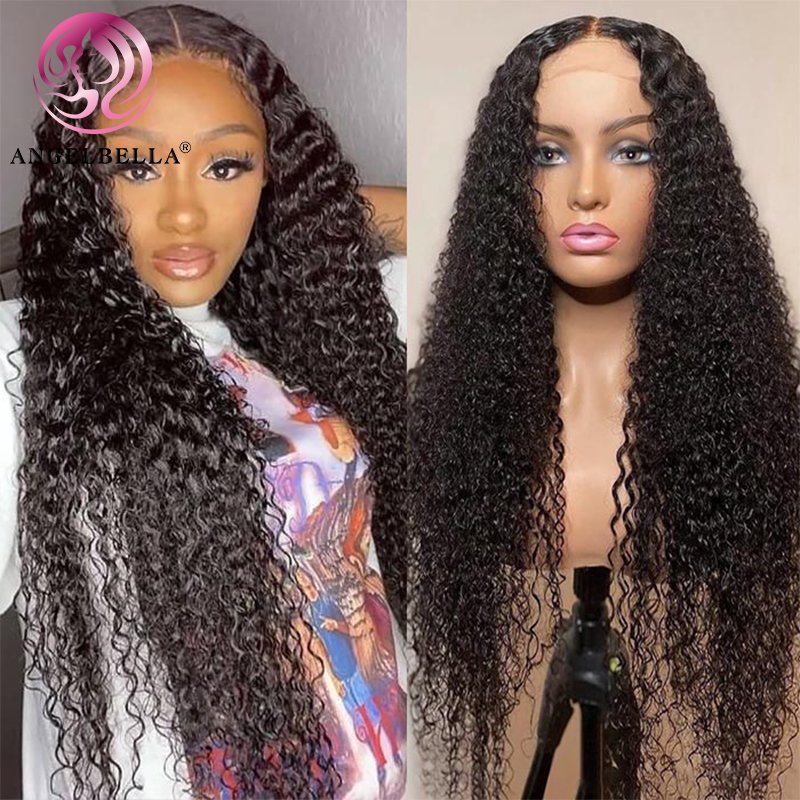 AngelBella Burmese Raw Curly Human Hair Wig Vendor Kinky Curly 13x4 Hd Lace Frontal Wig Full Lace Human Hair Wigs
