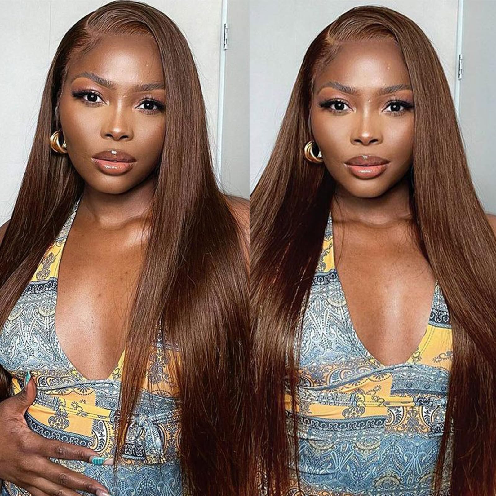 40 inch Frontal Glueless Full Hd Lace Wig,Cuticle Aligned Virgin Raw Indian Hair Wig,Unprocessed 100% Lace Human Hair Wigs