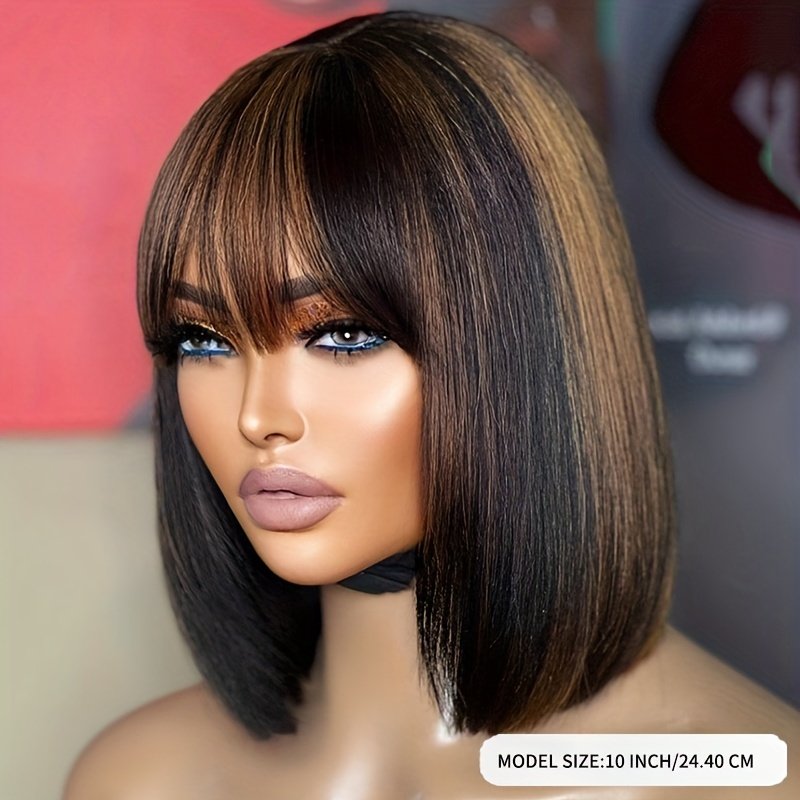 Cut Bob Human hair With Bang HD Lace Front Wigs Raw Vietnamese Virgin Human Hair Bob Glueless Lace Wigs Human hair For Women