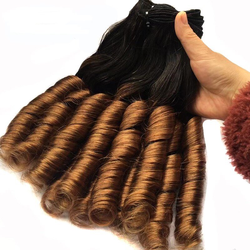 Vietnamese human hair double drawn SPRING curly fumi curly bundles genius weft for black women