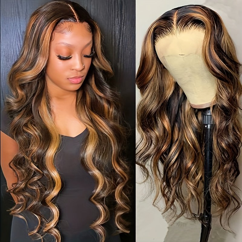 P1B/30 Highlight Body Wave Lace Front Wigs for Women Ombre Colored HD Lace Frontal Human Hair Wig