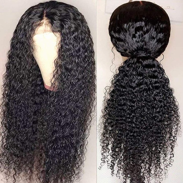 transparent lace human hair wigs 13*6 lace front wig kinky curly wigs for black women