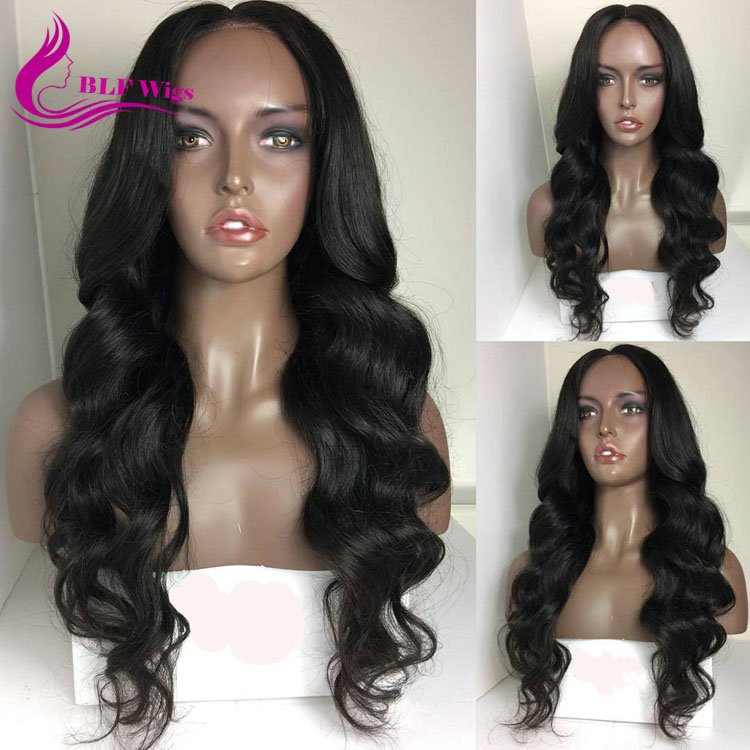 Glueless Silk Top Full Lace Wig Natural Deep Body Wave Virgin Peruvian Human Hair Wig with Baby Hair