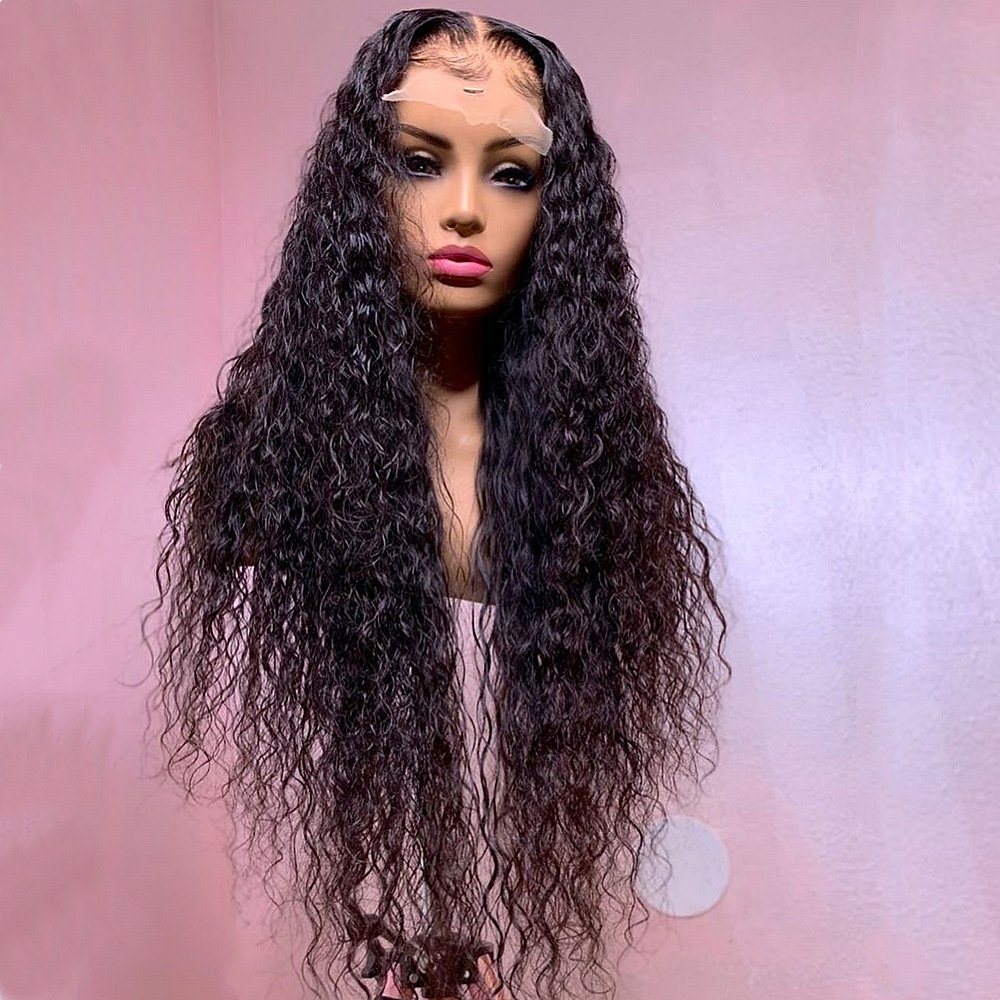 Frontal Human Hair Wig Transparent Front Brazilian 360 Full Lace Long 100% Virgin Human Hair Light Brown Swiss Lace Average Size