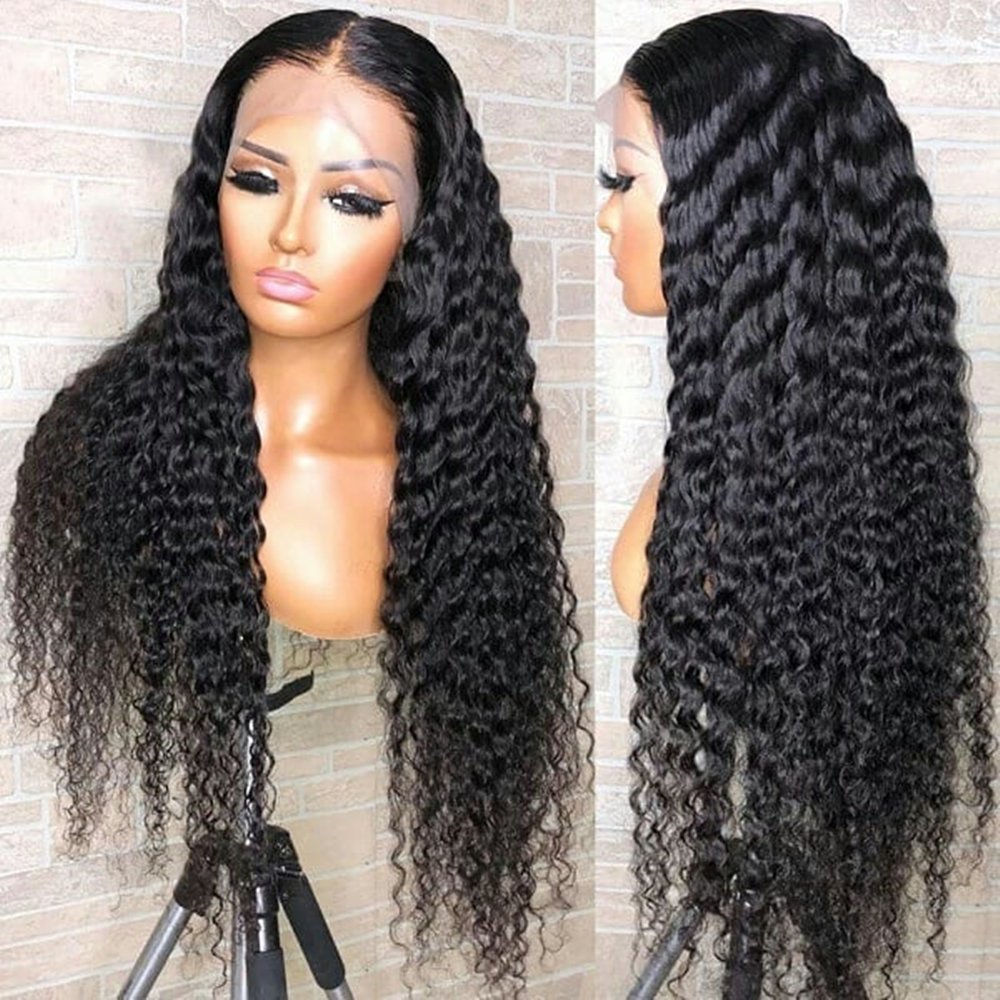 Frontal Human Hair Wig Transparent Front Brazilian 360 Full Lace Long 100% Virgin Human Hair Light Brown Swiss Lace Average Size