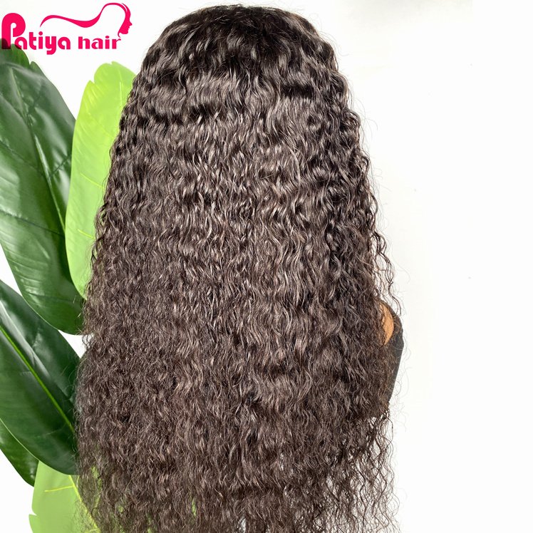 Transparent Water Wavy Lace Closure Wigs 4x4 Natural Afro Human Hair Wig For Black Women Raw Indian Natural Hair Wig Pre plukced