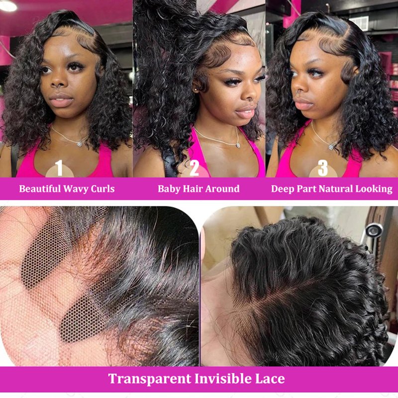 Cheap Kinky Curly Short Bob Wigs Human Hair Lace Front Brazilian Hd Lace Frontal Wigs Pixie Cut Human Hair Wigs For Black Women
