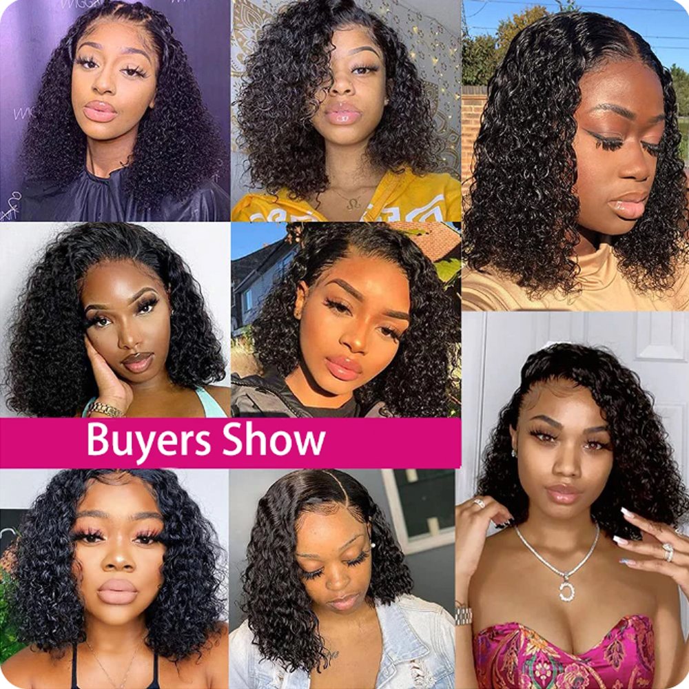 Cheap Kinky Curly Short Bob Wigs Human Hair Lace Front Brazilian Hd Lace Frontal Wigs Pixie Cut Human Hair Wigs For Black Women