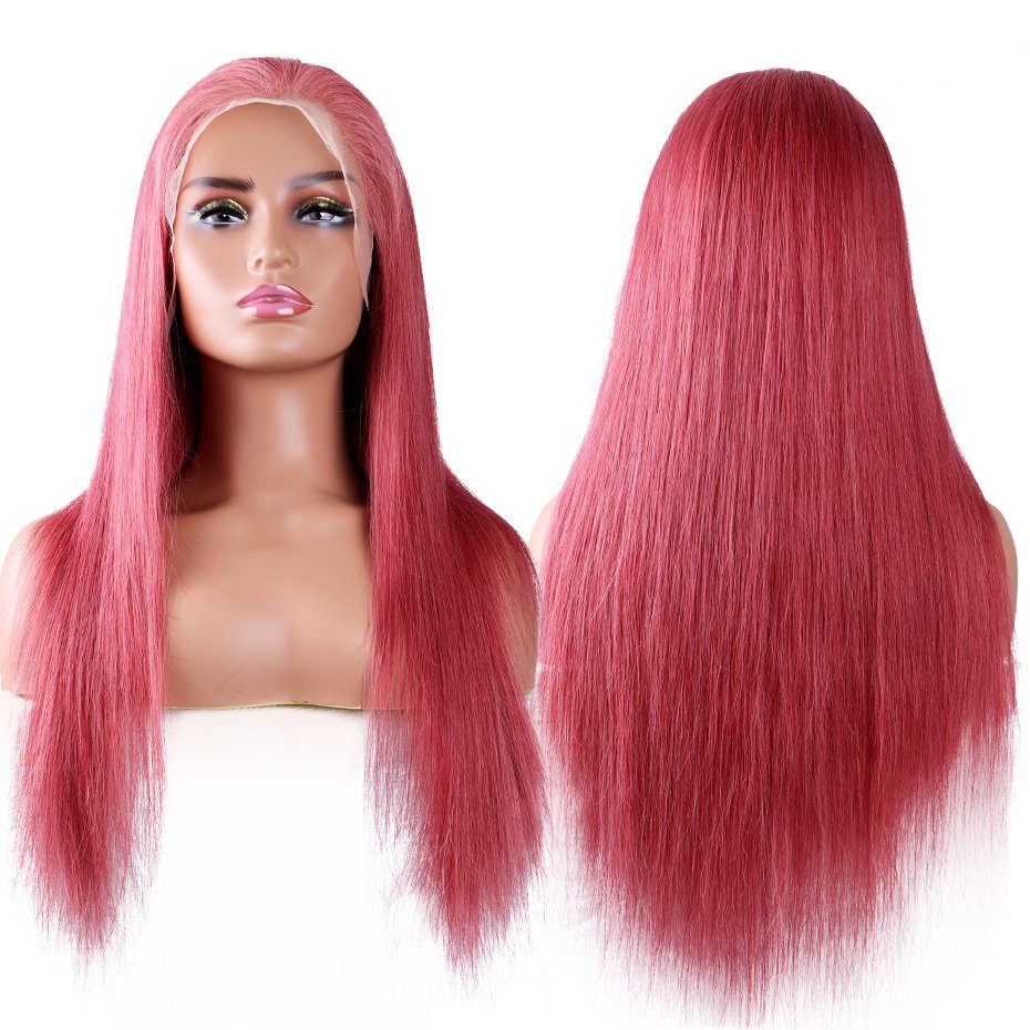 33# Auburn Brown Red Color Curly Water Wave Raw Long Lacefront Human Hair Wigs Vendors Swiss HD 13x4 Lace Frontal Closure Wigs