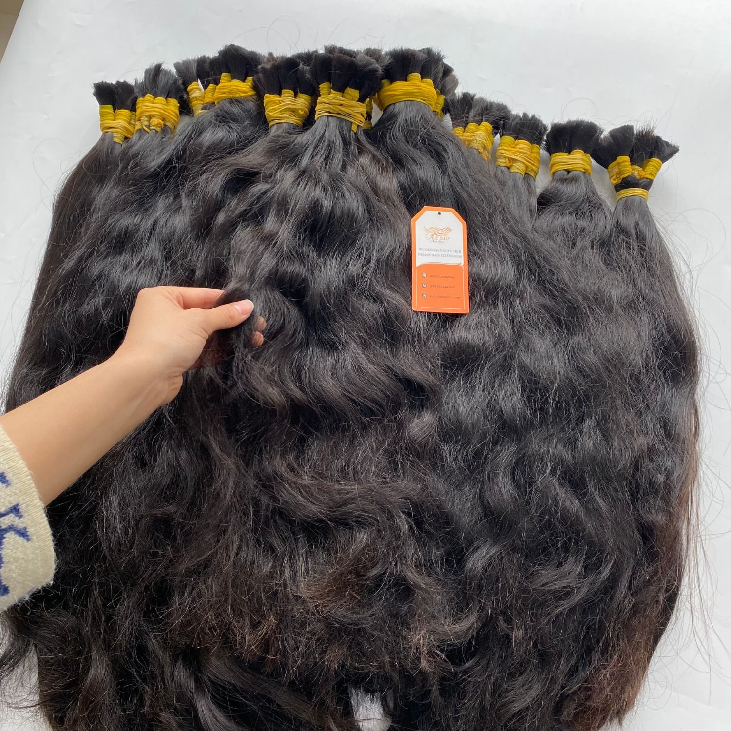 Ready To Ship Raw Vietnamese Hair Bulk Natural Straight Hair Extensions No Chemical Processed Cut From One Donor Human Hair