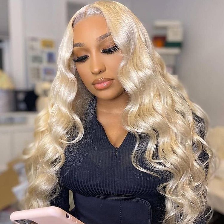 Wholesale lace wig human hair wigs very long 30 40 inch blonde 613 deep wave frontal lace wig human hair 13x6